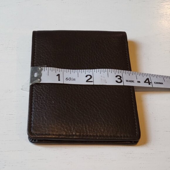 Perry Ellis Leather Bifold Wallet Dark Brown - Picture 11 of 11